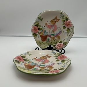 CERTIFIED INTERNATIONAL SUSAN WINGET RABBIT SALAD PLATES- set of two